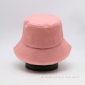 Cappello a secchio in cotone esterno rosa